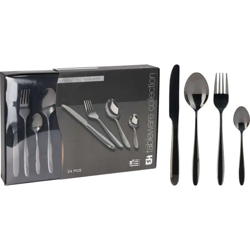 ZESTAW SZTUĆCÓW 24 SZT. CZARNY Oferta