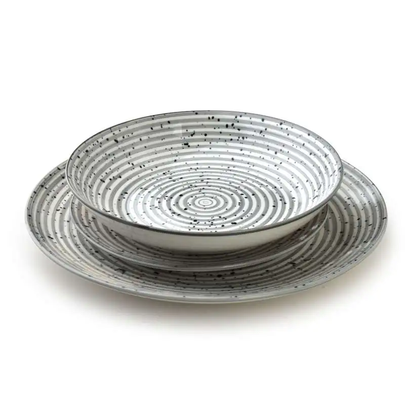 Kup teraz STRIPES GREY Komplet obiadowy 18części27/19/20cm miska 550ml