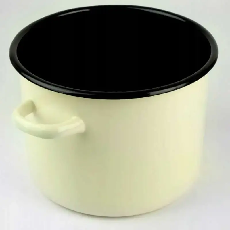 Garnek emaliowany 20cm 4,5L beż/brąz Ostatnie sztuki