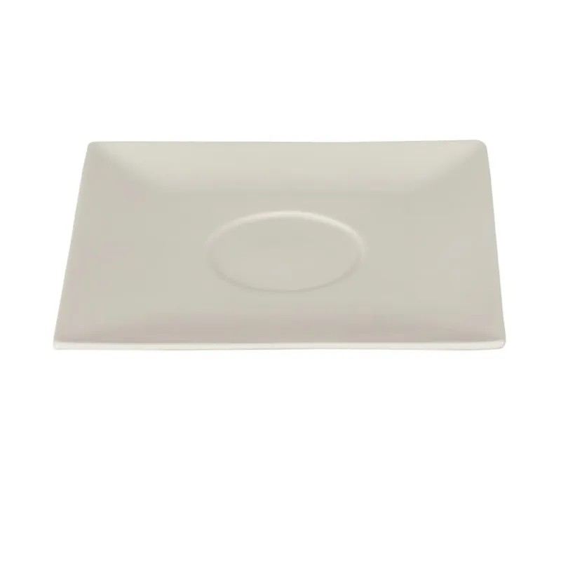 Niska cena AMBITION Porto 14 x 14 cm biały - talerzyk / spodek porcelanowy
