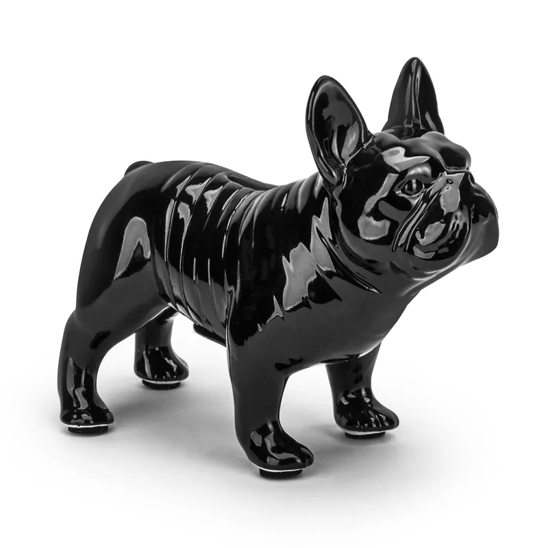 Tani Skarbonka ceramiczna DUO STOJĄCY BULDOG CZARNA