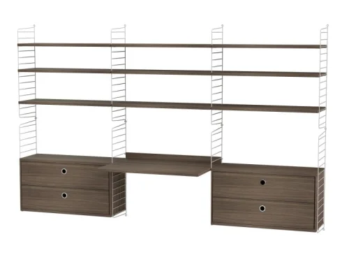 Niska cena STRING konfiguracja WORKSPACE F orzech/szara