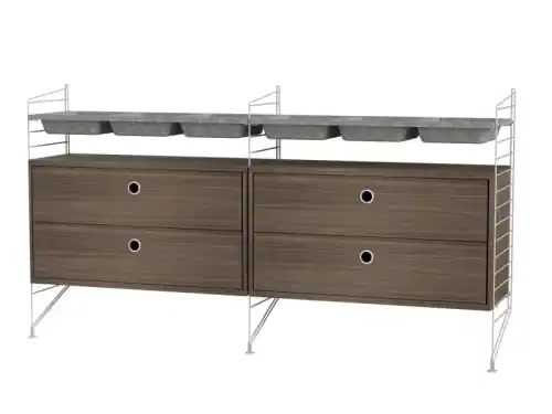 Darmowy zwrot STRING konfiguracja BEDROOM G orzech/szara