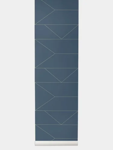 FERM LIVING tapeta LINES granatowa Nowość