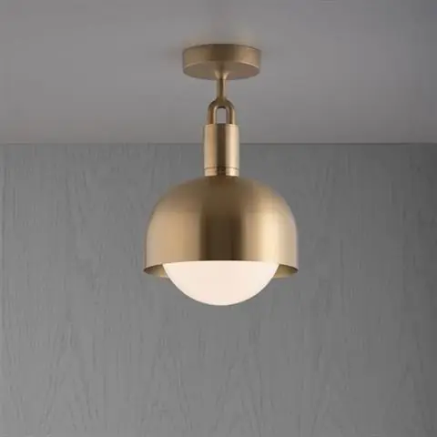 LAMPA SUFITOWA FORKED CEILING SHADE GLOBE OPAL MEDIUM BRASS | BUSTER + PUNCH Oferta czasowa