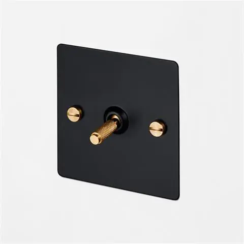 UK WŁĄCZNIK KRZYŻOWY 1G INTERMEDIATE TOGGLE SWITCH BLACK | BRASS | BUSTER + PUNCH Premium