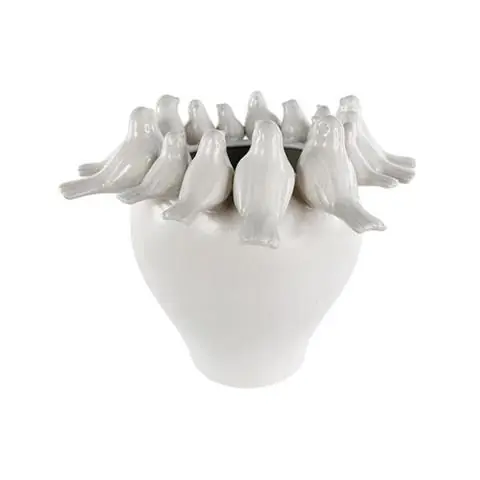 Wyprzedaż CERAMICZNY WAZON Z PTASZKAMIH25 CM | SPENSEN