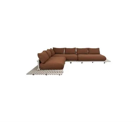 Nie przegap SOFA NAROŻNA STICK PLATFORM ALUMINIUM,UMBER BROWN | CANE-LINE