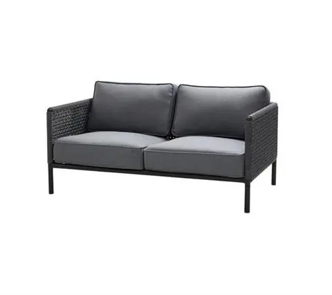 Rabat SOFA OGRODOWA 2 OS. ENCORE DARK GREY SOFT ROPE / LAVA GREY FRAME | CANE-LINE