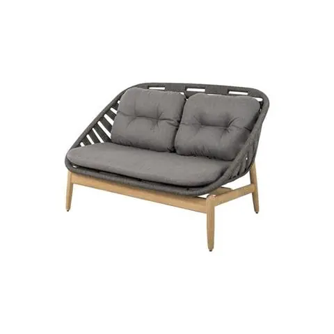 SOFA OGRODOWA 2 OSOBOWA STRINGTON Z PODUSZKAMI ZEWNĘTRZNYMI GREY | CANE-LINE Rabat