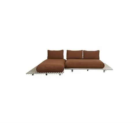 SOFA STICKS PLATFORM +SZEZLONG OGRODOWY STICKS PLATFORM ALUMINIUM, CUSHION UMBER BROWN | CANE-LINE Tylko dziś