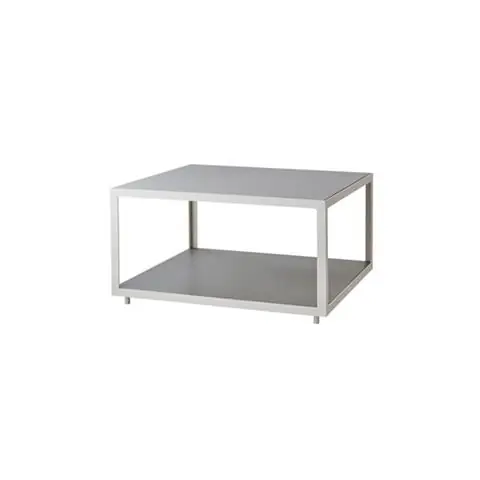 Ograniczona ilość STOLIK OGRODOWY KAWOWY LEVEL LIGHT GREY ALUMINIUM WHITE 79 CM | CANE-LINE